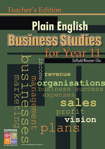 Plain English Business Studies for Year 11: Teacher's Edition 9781921016349