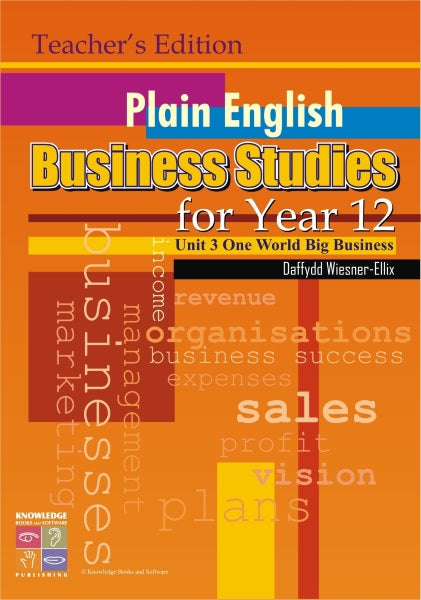 Plain English Business Studies for Year 12: Teacher's Edition 9781741620139
